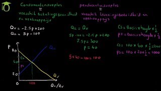 Consumentensurplus en Producentensurplus  economie uitleg [upl. by Ennalorac110]