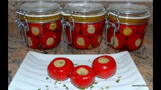 Peperoncini tondi piccanti ripieni con tonno olive e capperi [upl. by Nanoc30]