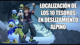 Kingdom Hearts III– Todas las localizaciones de los 10 tesoros en Deslizamiento Alpino Orichalcum [upl. by Tadeas]