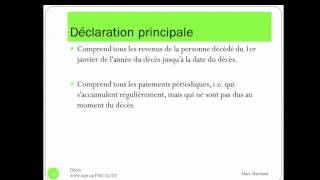 Impôt et le décès  Les déclarations dimpôt [upl. by Erimahs]