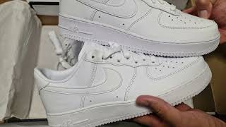 Whats The Difference Nike Air Force 1 Classic Vs Fresh Triple White  Detailed Look [upl. by Zoes]