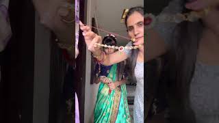 GRWM mami ki saree se Ganeshchaturthi look  Traditional dress for Ganesh Chaturthi shorts grwm [upl. by Limaa]