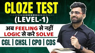 LEVEL1 Cloze Test for SSC CGL  CHSL  CPO amp CDS  Tarun Grover [upl. by Tallulah735]