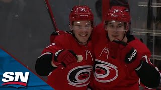 Hurricanes Andrei Svechnikov Buries Long Range Goal To Complete Hat Trick vs Canadiens [upl. by Atela]