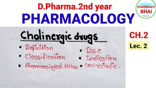 Cholinergic Drugs in details  Pharmacology  DPharma 2nd cholinergicdrugspharmacology [upl. by Ag]