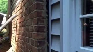 Jsa how to push back a leaning brick veneer wall near Atlanta Georgia [upl. by Miguela462]