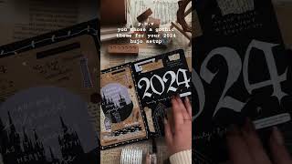 My gothicinspired 2024 bullet journal setup 🤍 bulletjournal journaling 2024bujo [upl. by Heady494]