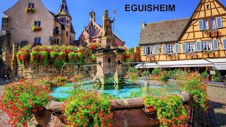 Walking Street  EGUISHEIM one of the most beautiful villages in Alsace France near Strasbourg [upl. by Natrav]