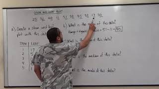 Stem and Leaf Plot Range Mean Median and Mode  Free Statistics [upl. by Imorej]