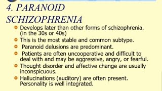 Schizophrenia  part 2 types of schizophreniamanagement of schizophreniareuben [upl. by Davina]