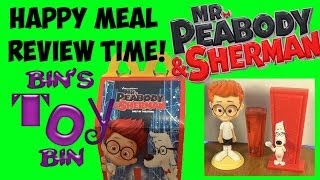 Mr Peabody amp Sherman 2014 Happy Meal Toy Review  Shout Outs by Bins Toy Bin [upl. by Mayrim]