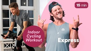 QUICK 15 MINUTE INDOOR CYCLING CLASS  INDOOR WORKOUT FOR BEGINNERS [upl. by Hyps]