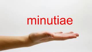 How to Pronounce minutiae  American English [upl. by Rodenhouse]