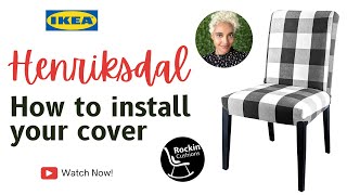 How to Install Slipcovers on IKEA Henriksdal Chairs  Black Check Print amp More [upl. by Patterman898]