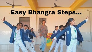 Slow Easy Bhangra Steps 🕺💃Lets Dance School Time Practice dance bhangra ytshorts beginners [upl. by Ahseia75]