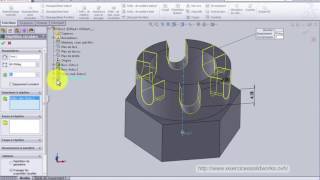 Pm006 Construction pièce mécanique6ktkronenmutterDIN935 avec solidworks 2013 [upl. by Gove]