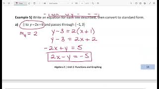 Alg 2 Notes 2C in class portion [upl. by Lanza]