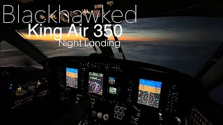 King Air 350 Night Landing [upl. by Oakman154]