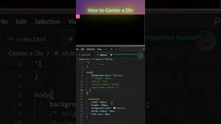 02100  How to center a div css html tutorial frontend shorts javascript [upl. by Lati211]