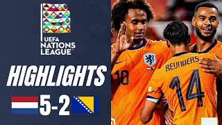 Netherlands vs Bosnia and Herzegovina 52 Highlights UEFA Nations League 202425 [upl. by Eirruc]