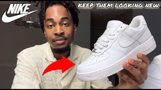 HOW TO KEEP CLEAN AIR FORCE 1 AND REDUCE CREASING OVERTIME Best Method For Weekly Wear [upl. by Adnuhsed339]