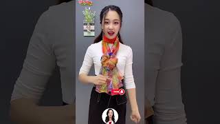 How to tie a winter silk scarf for girls scarfwearing shorts fashion [upl. by Carlisle]