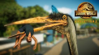 QUETZALCOATLUS EATS HUMANS Quetzalcoatlus Hunting Animation  Jurassic World Evolution 2 [upl. by Ophelie]