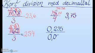 CordaNova 3 kap1 Kort division med decimaltal [upl. by Gustafson]