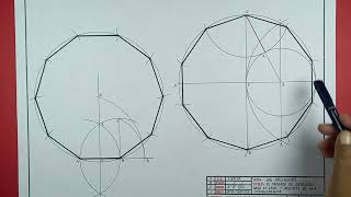EL TRAZADO DE DECAGONO DADO EL LADO E INSCRITO EN UNA CIRCUNFERENCIA [upl. by Lenore]