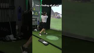 When Even the Sim Cant Escape golf gspro topgolf topgolflady indoorgolfsimulator proteevx [upl. by Ydak]