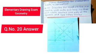 Elementary Drawing Exam Geometry question No 20 Answer in English  Ashwin3darts [upl. by Thin588]