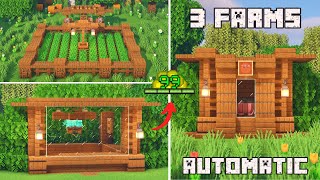 Top 3 Automatic Farms to Start in Minecraft 121  Bedrock  Java  Tutorial [upl. by Oicnerual865]