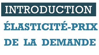 Lélasticite prix de la demande introduction [upl. by Akimas523]