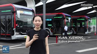 5G autopilot buses on trial run in Zhengzhou China [upl. by Idonah678]