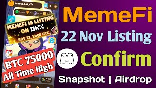 MemeFi Mining OKX Listing Confirm  Snapshot and Airdrop  Shahin Network [upl. by Assyl]