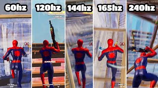 Fortnite 60hz vs 120hz vs 144hz vs 165hz vs 240hz [upl. by Assilim]