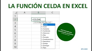 La función CELDA de Excel [upl. by Tisbe]