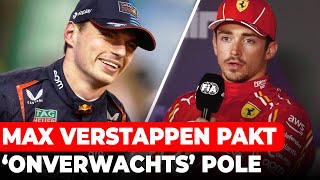 Max Verstappen verrast door pole niet verwacht Leclerc verklaart probleem in Q3  GPFans News [upl. by Etteluap854]