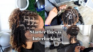 Starter Loc Retwist  Interlocking Method  3A 3B Hair [upl. by Yelsha223]