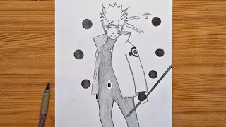 How to draw Naruto Six Paths full body  Naruto Six Paths step by step  easy anime tutorial [upl. by Reginauld]