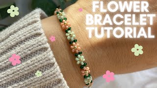 Easy Beaded Daisy Bracelet Tutorial DIY Jewelry [upl. by Ailehs871]