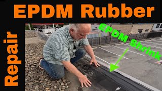 EPDM Rubber Roof Repair A 5 min repair  Liquid Sealant a Game Changer [upl. by Gawlas]