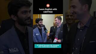 Gukeshs Interview After Becoming World Chess Champion I English speech I English learning app [upl. by Eesdnil]