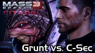 Mass Effect 3  Citadel DLC  Grunt in trouble with CSec Noodle House [upl. by Fayette747]