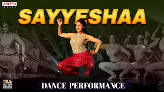 Actress Sayyeshaa Energetic Dance Performance SIIMA Awards  Aditya Music Telugu [upl. by Aidnama411]