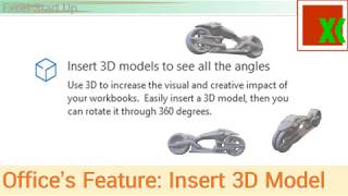 MS Office Feature Insert 3D Model  Object ใส่รูปจากไฟล์ 3D ลงใน Excel Word PowerPoint แถมหมุนได้ [upl. by Madeline]