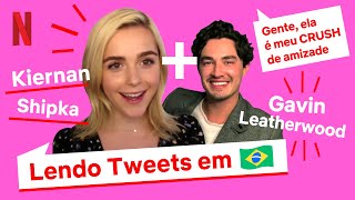 Elenco de O Mundo Sombrio de Sabrina faz feitiçaria com a língua portuguesa  Netflix Brasil [upl. by Nahtan829]