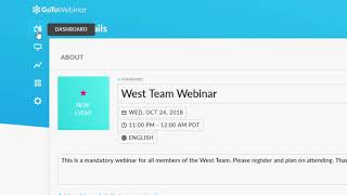 GoToWebinar Organzier Quick Start [upl. by Anerroc]