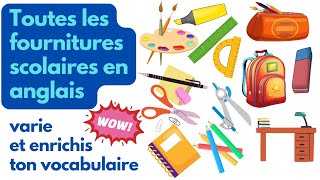 matériel scolaire en anglais  apprendre les objets de classe en anglais avec images [upl. by Ennahtur]