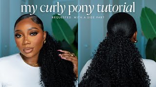 TUTORIAL My Sleek Low Drawstring Ponytail w Side Part on Relaxed Hair  Tamara Renaye [upl. by Chute886]